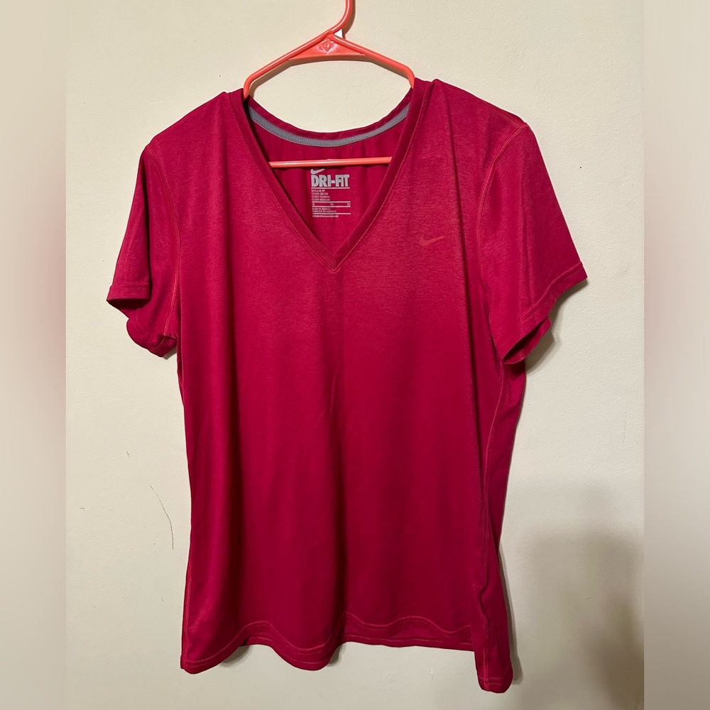 Nike Womens DRI-FIT Short Sleeve V-Neck Size XL